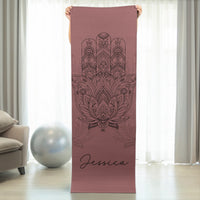 Chakra, Hamsa, Lotus, Moon Phase Custom Name For Yoga Lover - Personalized Yoga Mat