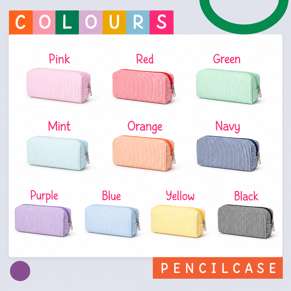 Personalized Seersucker Pencil Case LD01