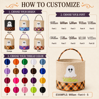 Halloween Flying Ghost Personalized Halloween Canvas Storage Basket LD01