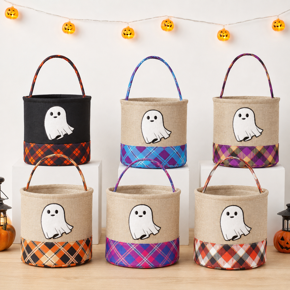 Halloween Flying Ghost Personalized Halloween Canvas Storage Basket LD01