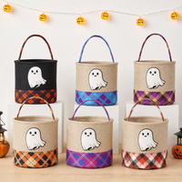 Halloween Flying Ghost Personalized Halloween Canvas Storage Basket LD01