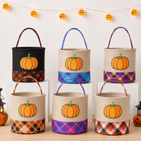 Pumpkin Halloween Personalized Halloween Canvas Storage Basket LD03