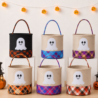 Boy Ghost Personalized Halloween Canvas Storage Basket LD04