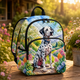 Garden Scene Dalmatian Quilted Backpack LD01
