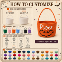 Handmade Halloween Personalized Halloween Storage Basket LD02