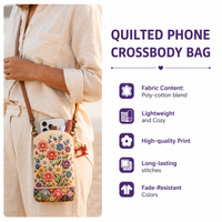 Sunflower Corgi Patchwork Quilted Slim Phone Crossbody Bag LD08