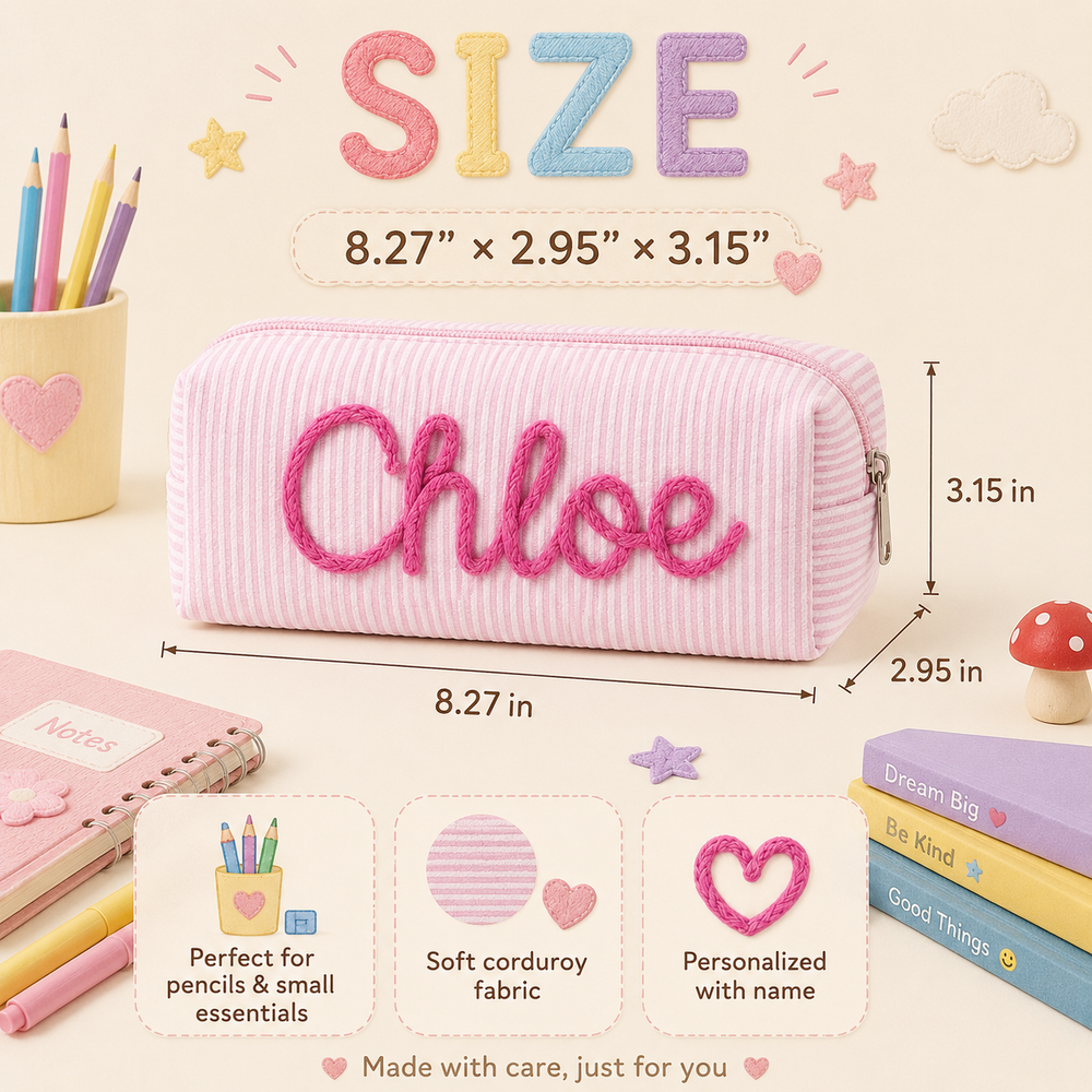 Personalized Seersucker Pencil Case LD01