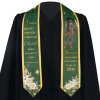 Christian Graduation With Inspiring Scripture - Personalized Graduation Stole