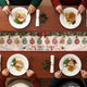 Personalized Christmas Family Table Runner, Custom Name Xmas Baubles Holiday Dining Decor