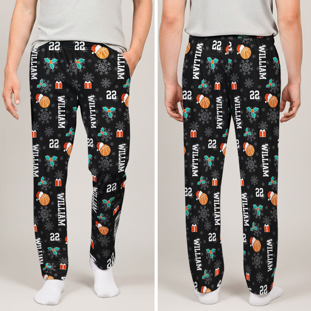 Personalized Basketball Lounge Pants - Custom Name & Number Sports Gift