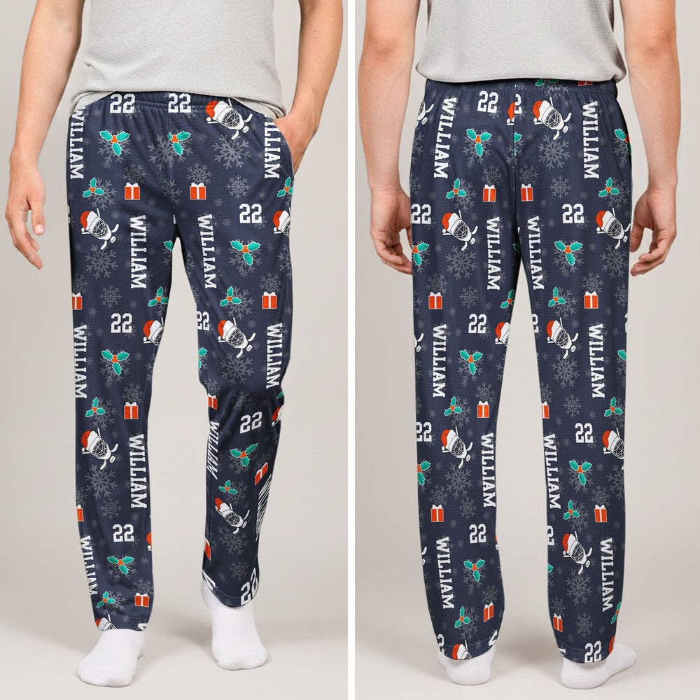 Personalized Hockey Lounge Pants - Custom Name & Number Gift for Lovers