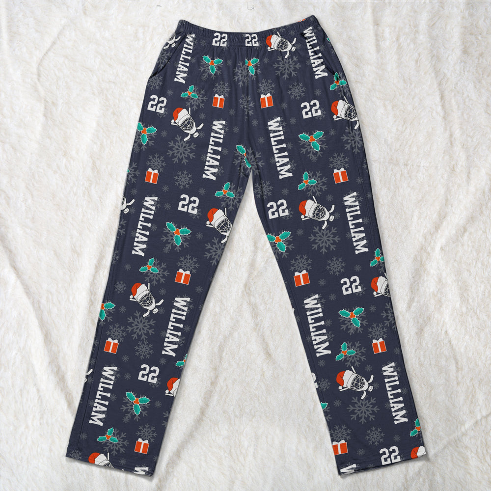 Personalized Hockey Lounge Pants - Custom Name & Number Gift for Lovers