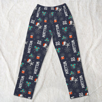 Personalized Hockey Lounge Pants - Custom Name & Number Gift for Lovers