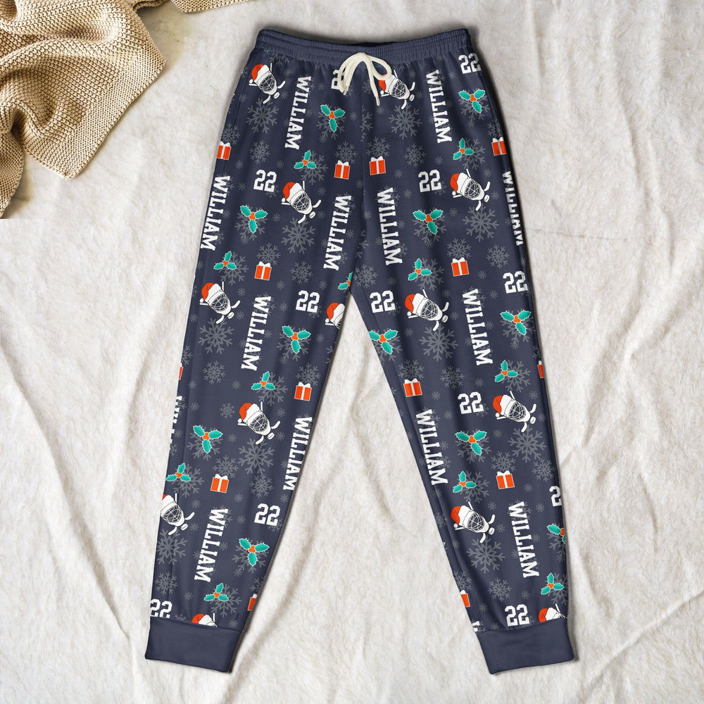 Personalized Hockey Lounge Pants - Custom Name & Number Gift for Lovers