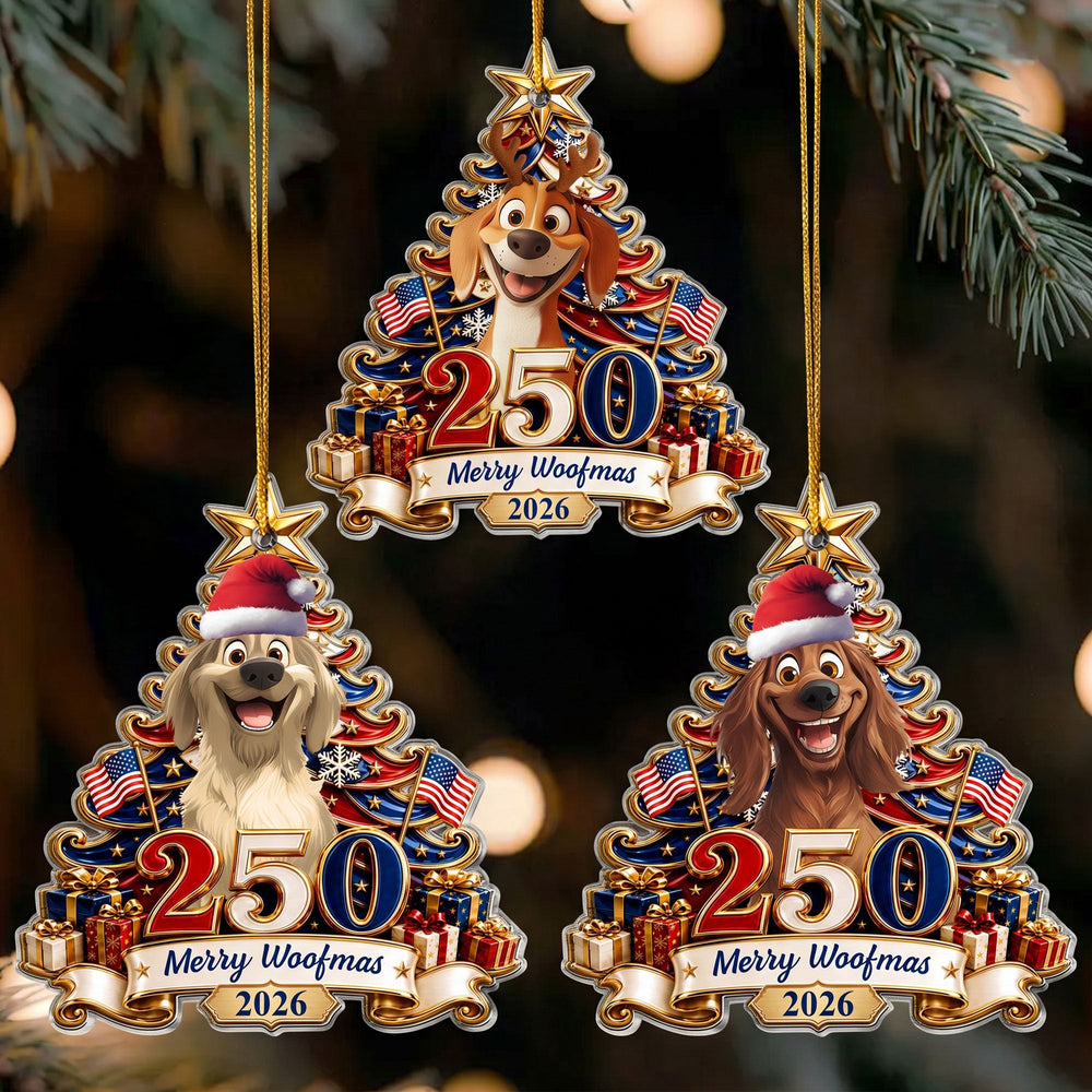 Custom Dog America 250th Anniversary Ornament - Christmas Keepsake Gift