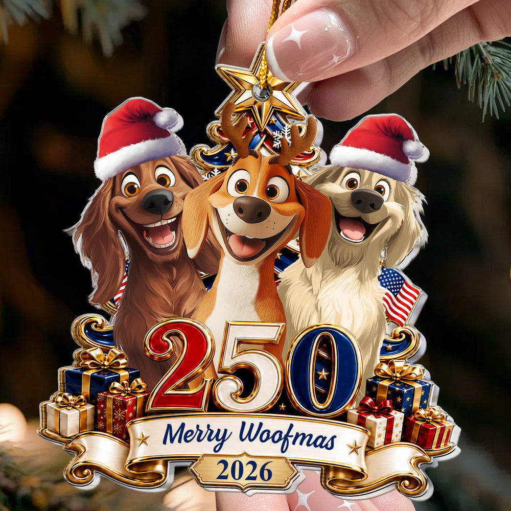 Custom Dog America 250th Anniversary Ornament - Christmas Keepsake Gift