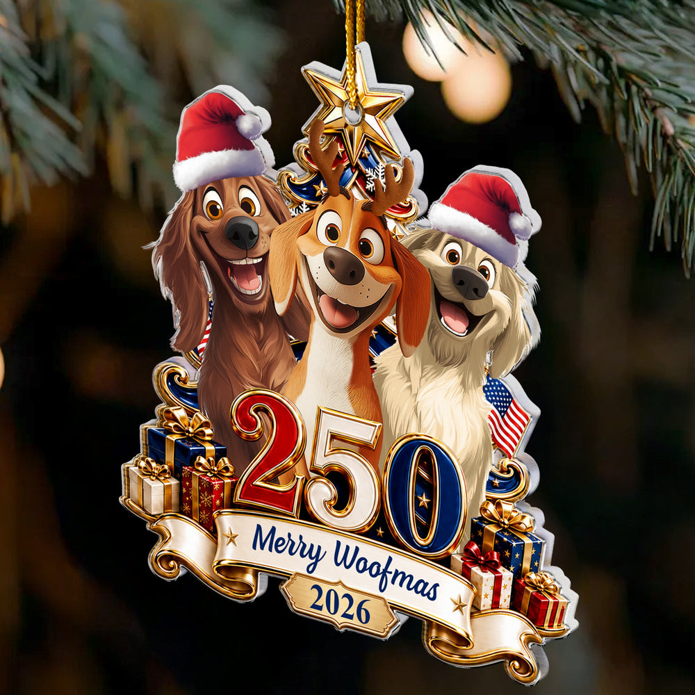 Custom Dog America 250th Anniversary Ornament - Christmas Keepsake Gift