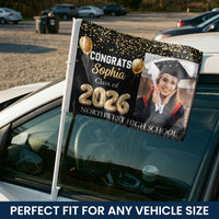 Congrats Graduation, Class Of 2026 - Personalized Car Flag