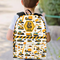 Construction Vehicles Truck, Unicorn Letter - Personalized Kid Backpack