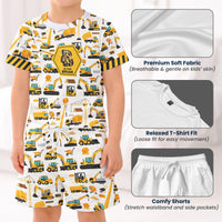 Construction, Monster Truck Unicorn Astronaut Letter - Personalized Kids Clothing Set
