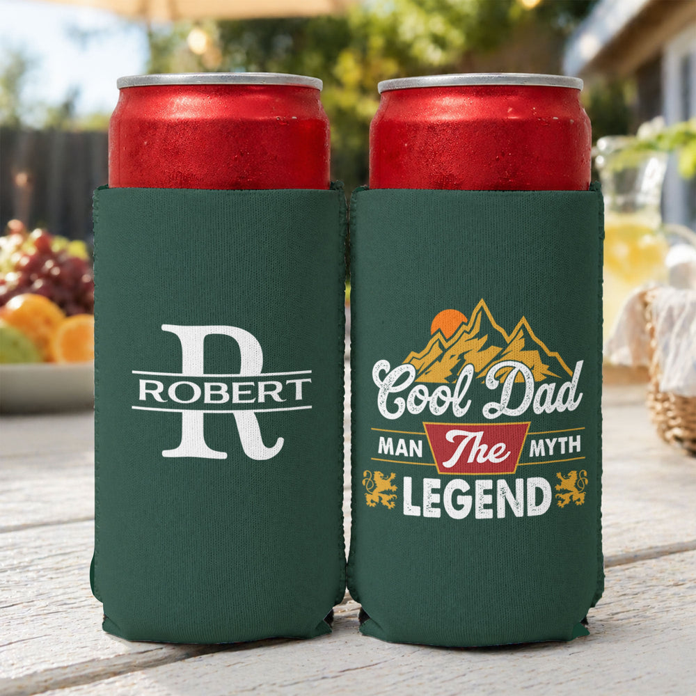 Cool Dad The Man The Myth The Legend - Personalized Can Cooler