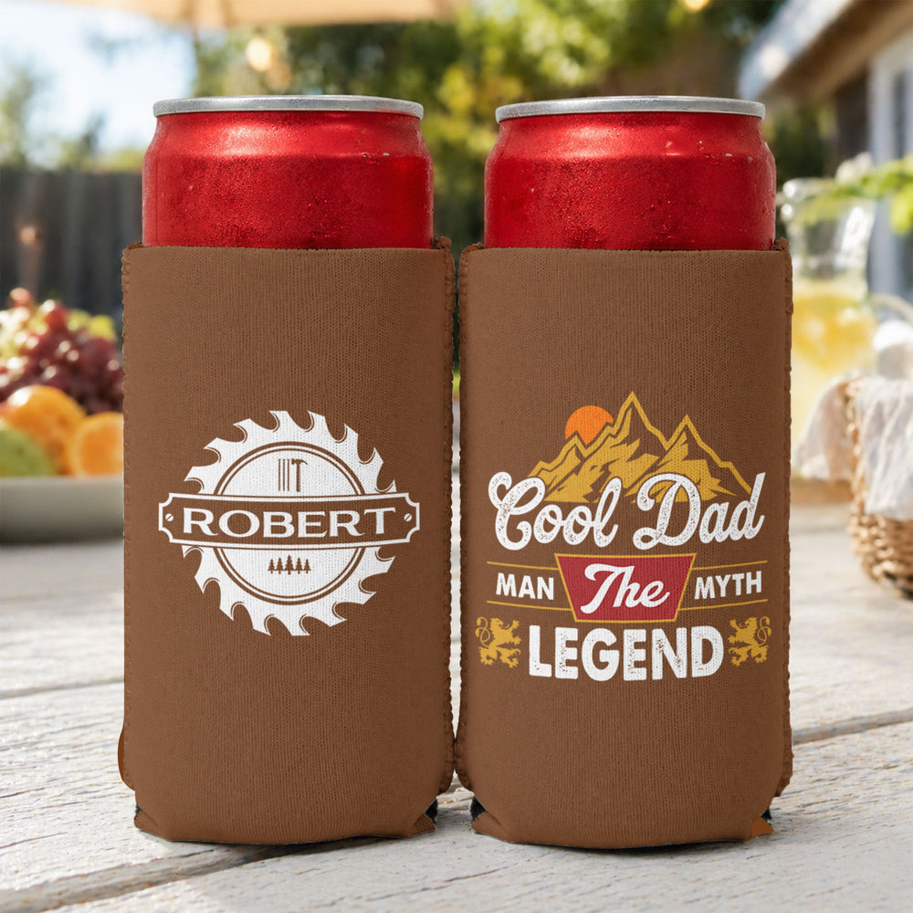 Cool Dad The Man The Myth The Legend - Personalized Can Cooler