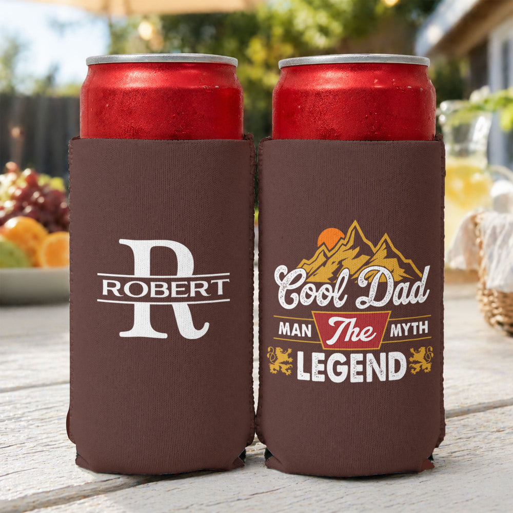 Cool Dad The Man The Myth The Legend - Personalized Can Cooler