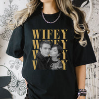 Couple Hubby Wifey Custom Photo - Personalized Shirt