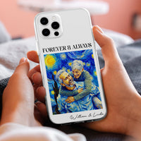 Couple Photo Van Gogh Art Forever & Always Anniversary Gift For Him, Her - Personalized Phone Case