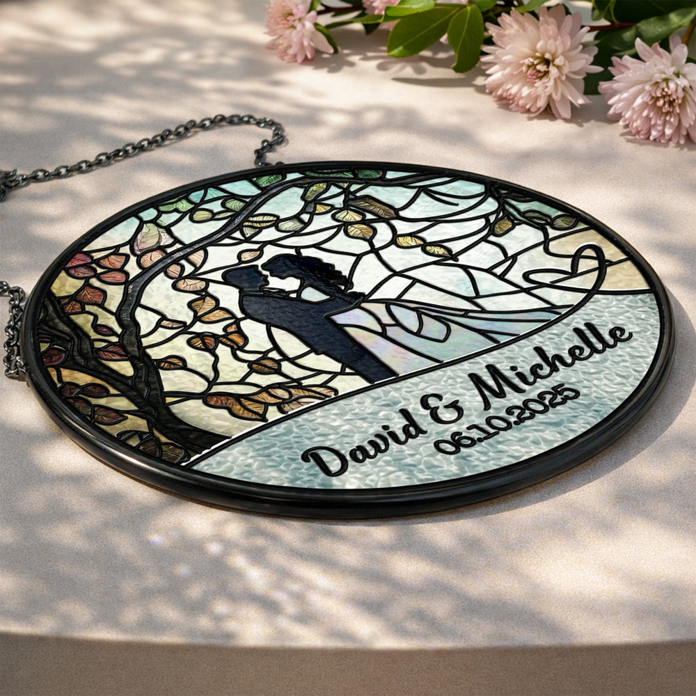 Couple Wedding Anniversary - Personalized Window Hanging Suncatcher