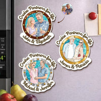Cruise Partners For Life Custom Couple Photo Watercolor - Personalized Magnet