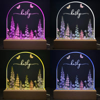 Custom Birth Flower Night Light For Baby Girl Daughter Nursery Decor - Personalized LED Light