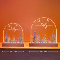 Custom Birth Flower Night Light For Baby Girl Daughter Nursery Decor - Personalized LED Light