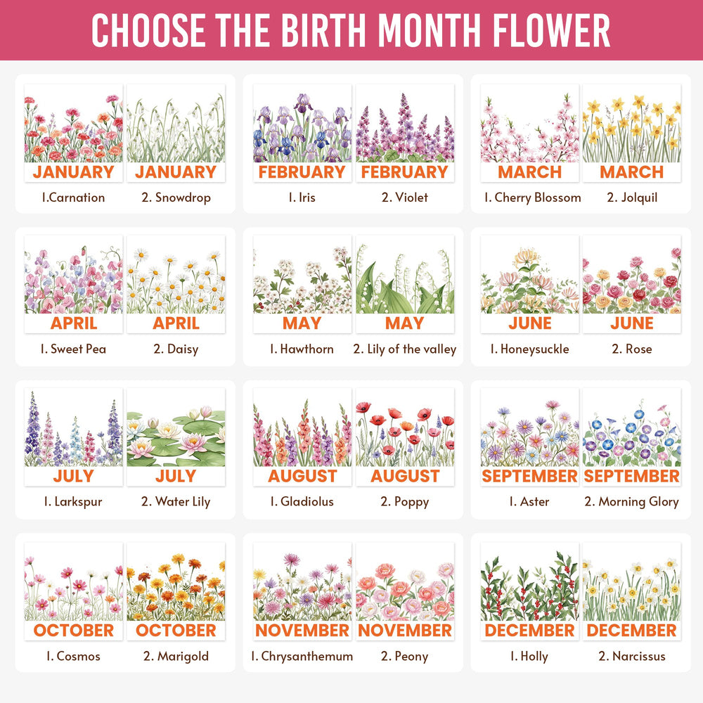 Custom Birth Flower & Name, Floral Gifts For Her, Friends, Daughter, Mom, Grandma - Personalized Apron
