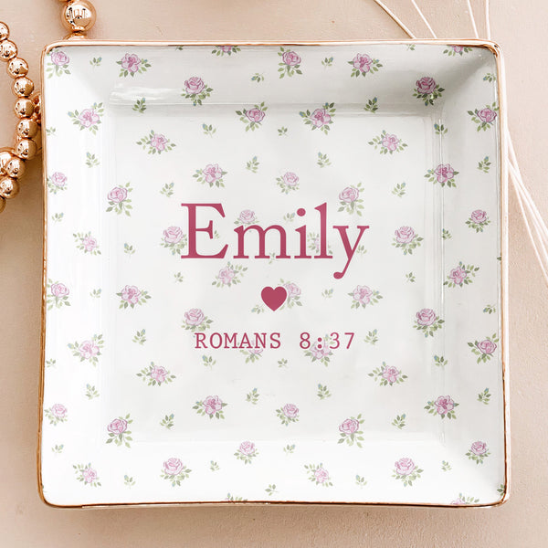 Custom Favorite Bible Verse And Name Faith Gift - Personalized Jewelry Dish