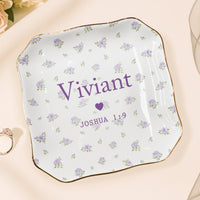 Custom Favorite Bible Verse And Name Faith Gift - Personalized Jewelry Dish