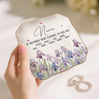 Custom Mom's Birth Flower - Mother's Day Gift For Mom From Daughter, Son - Personalized Jewelry Dish