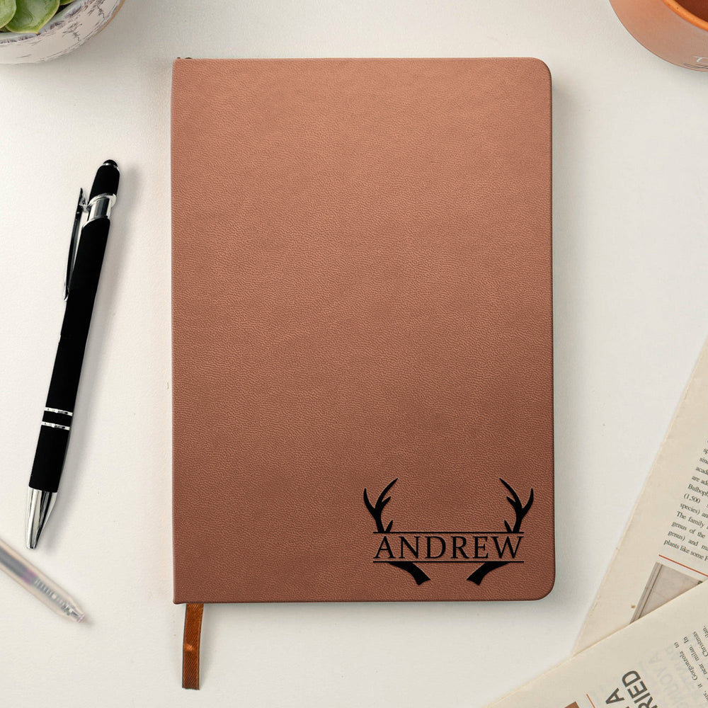 Custom Monogram Initial Name For Her, Him - Personalized Leather Journal
