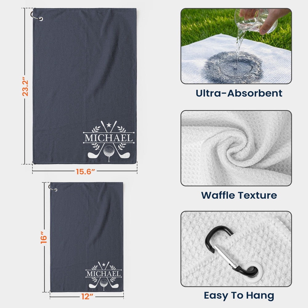 Custom Name For Golfers, Dad, Husband, Buddies, Golf Lovers - Personalized Golf Towel