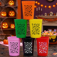 Custom Name Halloween Party Cups - Personalized Spooky Stadium Drinkware