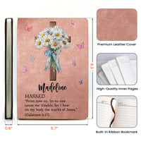 Custom Name With Matching Bible Verse Christian Gift - Personalized Leather Journal
