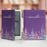 Custom Name & Birth Flower Birthday Gift For Her, Sisters, Daughter, Friends - Personalized Kindle Case