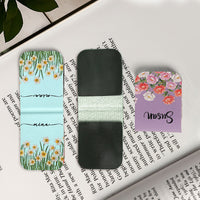 Custom Name & Birth Month Flower For Book Lovers, Book Clubs - Personalized Leather Magnetic Bookmark