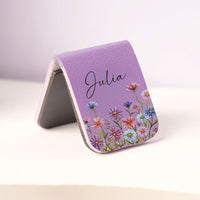 Custom Name & Birth Month Flower For Book Lovers, Book Clubs - Personalized Leather Magnetic Bookmark