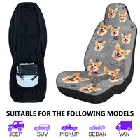 Custom Pet Face With Cut Pawprints - For Dog Lovers, Cat Lovers - Personalized Photo Car Seat Cover