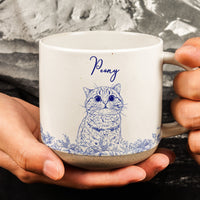 Custom Pet Portrait Mug For Pet Lovers, Dog Mom, Cat Mom - Personalized Photo Pottery Mug