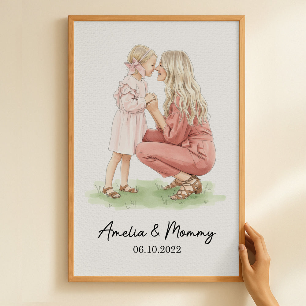 Mother's Day Gifts, Custom Photo Mommy & Me Mother's Day Gift For Mom, Wife - Personalized Poster
