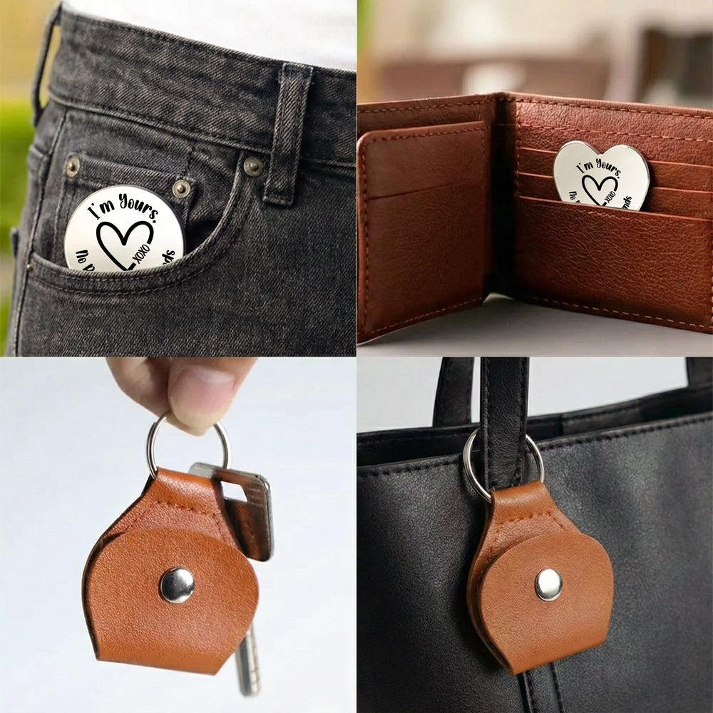 Custom Spicy Photo & Message - Personalized Leather Photo Pocket Hug