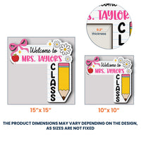 Custom Teacher Bow Back To School - Personalized Door Corner Decor