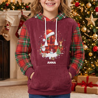 Personalized Initial Christmas Hoodie, Custom Name Matching Family Fleece Sweatshirt